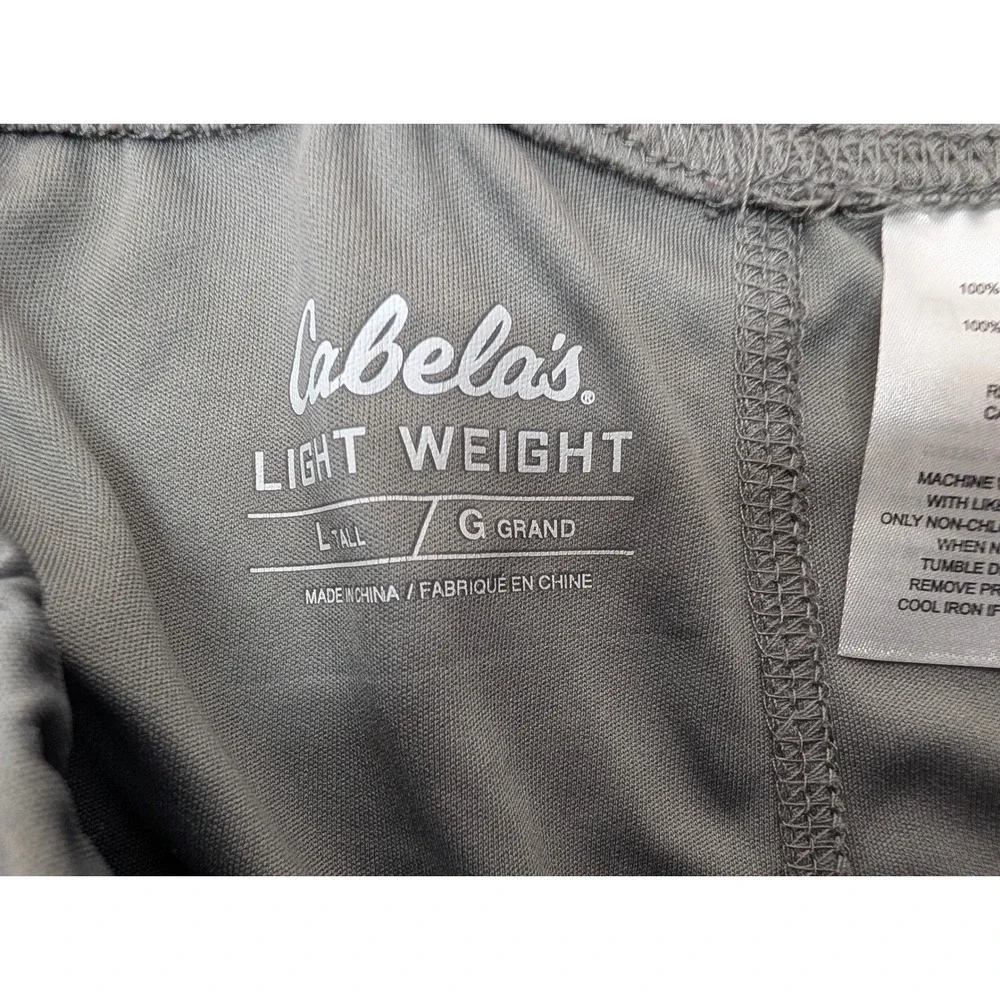 Cabela's Long Base Layer Thermal Pants Men's Large Tall Gray Outdoor Lightweight
